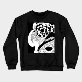 black parrot loro bird ecopop arts Crewneck Sweatshirt